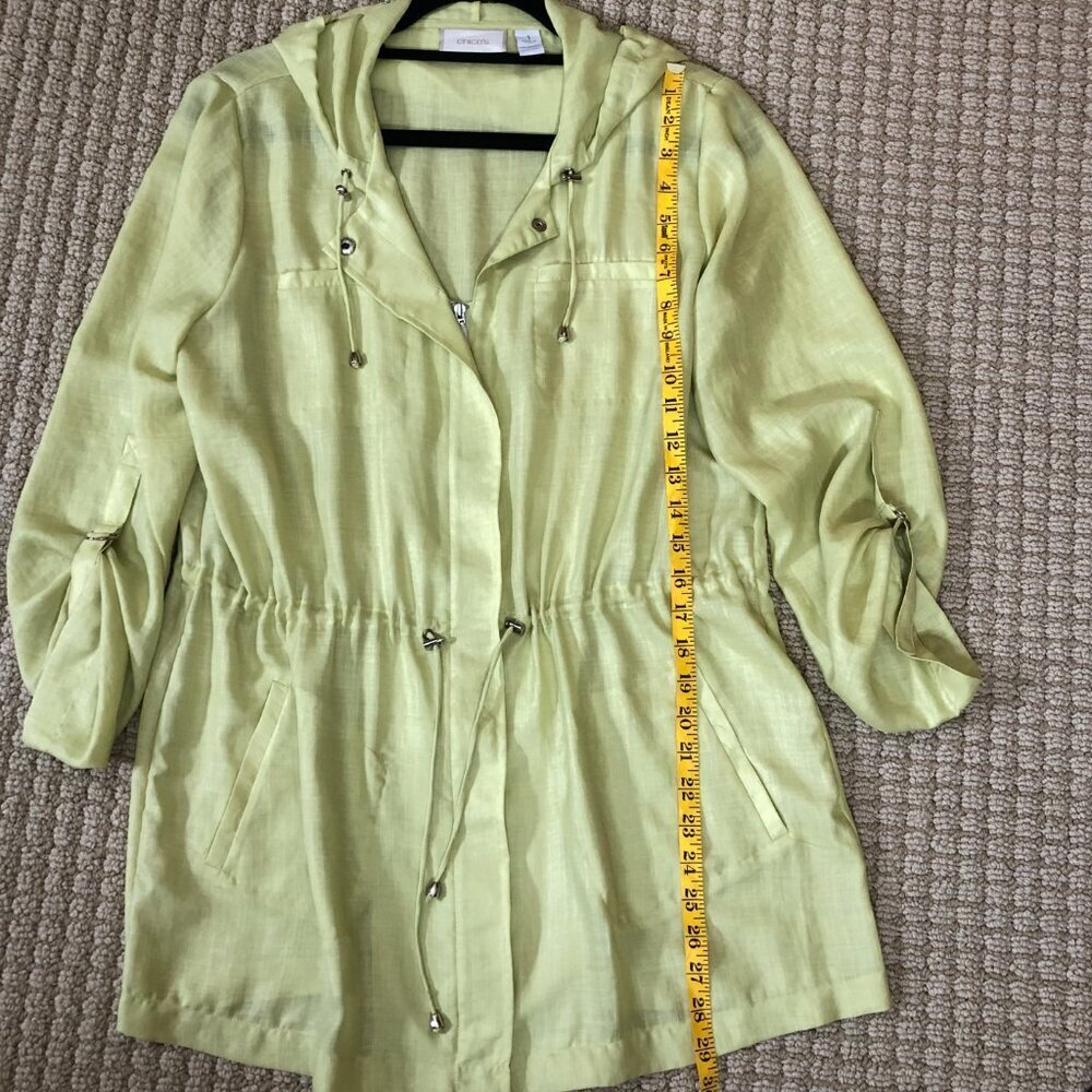 Chico's Hooded Zip-Up Linen-look Jacket, Size 1 (Size M, 8) - Picture 8 of 12